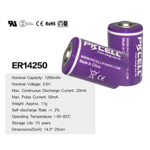 Lisocl2 1/2 AA pin <span class=keywords><strong>Lithium</strong></span> er14250 ER <span class=keywords><strong>14250</strong></span> cho máy dò - Product Image 2