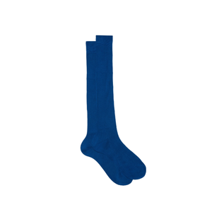 Chaussettes hautes antidérapantes en coton bleu pour hommes, tricotées, couleur unie, style classique, automne, du Bangladesh - Product Image 6