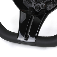 Volant en cuir avec garniture noire piano sans bouton à fond plat pour BMW Z4 E85 E86 Roadster