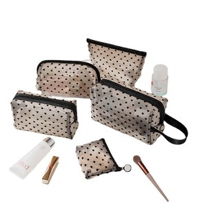 Haute qualité Nylon pochette cosmétique Portable voyage stockage maquillage sac étanche fermeture éclair Durable mode Design lettre motif - Product Image 5