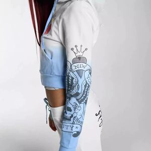 Ensembles Femme Y2K Ombré 2026 – Ensemble Deux Pièces Graphique Tatouage – Vêtements Femme – Sweat à Capuche Court Zippé et Pantalon Évasé – Ensembles Vintage pour Femme - Product Image 3