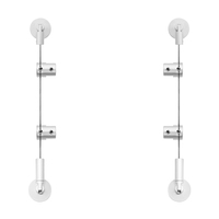 Kit de suspension de câble métallique pour accessoires de plafond, 6 packs de pinces de câble magnétiques à réglage lisse