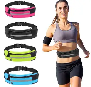 Custom logo Fitness Travel Cell Phone Holder Fits Fanny Pack Running Elastic Waist Belt Bag