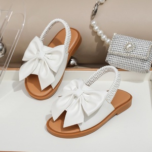 Summer New Hollow Toddler Shoes Flat <strong>Sandals</strong> Hot Selling Bow <strong>Elastic</strong> Band <strong>Sandals</strong> Slip-On Closure Type for Children - Product Image 6