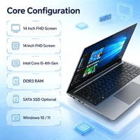 Ordinateur portable Ultrabook Intel Core I5 4ème génération avec RAM DDR3 pour le bureau, les étudiants, l'usage quotidien, en stock, OEM ODM, expédition rapide