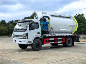 รถดูดสิ่งปฏิกูล Dongfeng 9000L จากโรงงานจีน พร้อมเครื่องยนต์เสริมและปั๊มสุญญากาศสำหรับทำความสะอาดท่อระบายน้ำ มาตรฐานยูโร 3 แบบ 2 เพลา สำหรับฉีดน้ำแรงดันสูงและดูดสิ่งปฏิกูล - Product Image 2