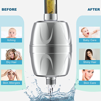 Pommeau de Douche Pluie avec Filtre KDF, Corps en Plastique ABS, Finition Chromée pour Salles de Bain, Douchette à Main, Design Moderne, Installation Facile, Hôtels