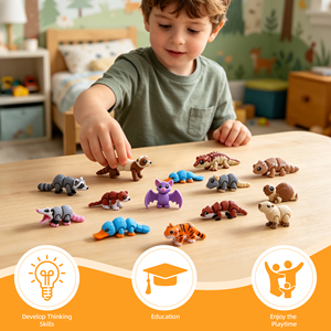 Giocattoli di Animali Selvatici Personalizzati con Stampa 3D, Articolazioni Mobili, Statuette Mini Multicolore in PLA, Giocattoli Educativi per Bambini, Fornitura all'Ingrosso - Product Image 5