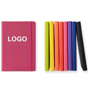 Carnet promotionnel A5 en cuir PU avec élastique, logo personnalisé imprimé en sérigraphie, 100 feuilles, pour usage professionnel au bureau - Product Image 1