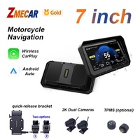 Navigation GPS pour moto étanche IP68 7 pouces |   CarPlay sans fil et Android Auto, conception à dégagement rapide, prend en charge OEM ODM