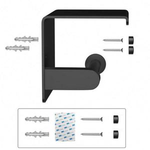 WEKIS Homebasics Strex Black Stainless Steel Wall-Mounted Toilet Roll Holder Built-in <b>Shelf</b> <b>for</b> Bathroom <b>Kitchen</b> Hotel - Product Image 4