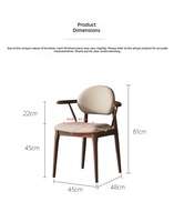 Fauteuil BST en bois massif, nouveau style chinois, luxe léger, avec coussin en cuir PU souple, fauteuil mobile haut de gamme pour salle à manger, salon ou bureau.