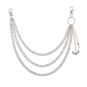 Cadena de pantalón multicapa a la moda con colgante de ala, cadena de cintura de plata tibetana para uso diario, estilo Hip Hop - Product Image 5