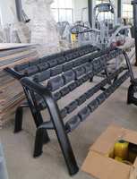 Support de rangement double pour haltères ASM-T1033 de haute qualité à deux niveaux, équipement de gym, pour 10 paires d'haltères