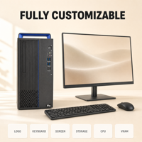 Kit Desktop Kantor Perusahaan Hygon 3350 8 Core 3.0GHz 8GB 512GB 2HVESSD 2GB Grafis 15L Case Layar 23.8" USB Keyboard Mouse
