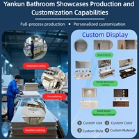 Mueble de Baño Moderno de Piedra Sinterizada para Montar en la Pared, Espejo LED Inteligente, Resistente al Agua, Tamaño Personalizado, Directo de Fábrica