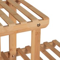 Support à plantes roulant en bambou naturel, étagère à fleurs à 5 niveaux avec roulettes pour balcon et salon