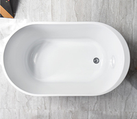 Petite baignoire autoportante en acrylique pour adultes, baignoire autoportante ovale pour enfant 80/90/100/110/120cm
