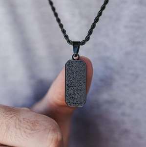 Joyería Islámica de Acero Inoxidable Inspire, <span class=keywords><strong>Collar</strong></span> con Etiqueta Islámica y Cadena de Cuerda, Joyería de Moda Unisex, Regalo - Product Image 2