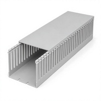 Goulotte de câblage PVC industrielle grise à dents fines 40x20mm, à fentes petites et denses pour un routage de précision des câbles dans les panneaux