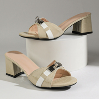 Nouvelles Chaussures Femme à Talons Mi-Hauts avec Boucle Spéciale, 2 Couleurs, Grandes Tailles 35-42, Bout Ouvert, Vente Directe Usine