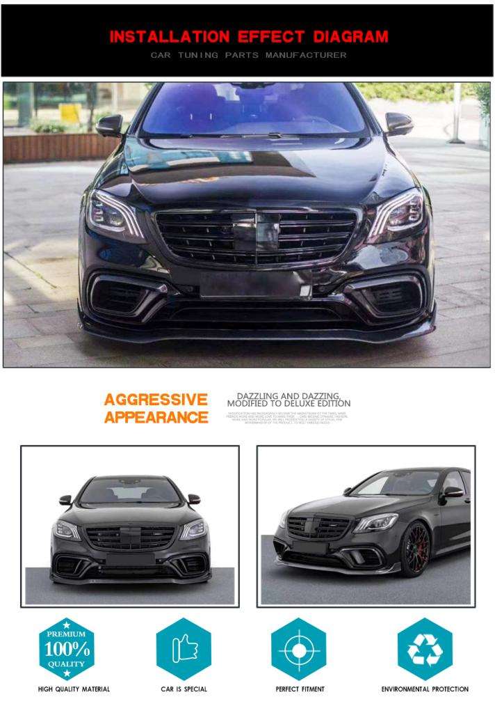 メルセデスベンツSクラスS65AMG2018-2019用カーボンファイバーW222S63
