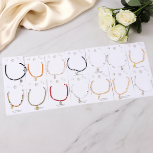 Braccialetti con ciondoli in acciaio inossidabile, set di 12 pezzi in colori misti, gioielli fatti a mano - Product Image 2