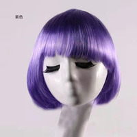 Perruque de fête courte bobo bleue personnalisable en gros, plusieurs couleurs, pour cosplay