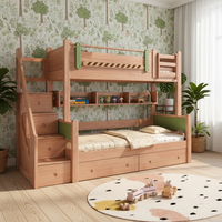 Litera compacta de roble macizo ecológico de primera calidad para niños, ideal para ahorrar espacio en el dormitorio, venta al por mayor.