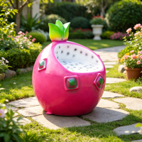 C047 Creatieve FRP Pitaya Fruit Sculptuur Stoel Lichtgewicht Duurzame Openbare Rustbank voor Tuin Winkelcentrum