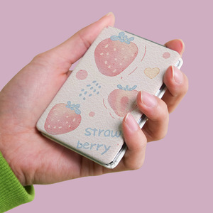 <span class=keywords><strong>Miroir</strong></span> de maquillage pliable double face en cuir PU pour femmes, <span class=keywords><strong>miroir</strong></span> de maquillage de voyage, peut être vendu en gros et personnalisé avec logo - Product Image 3