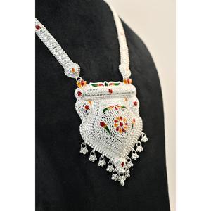 Ethnic Plaster Rani Haar Luxury Geometric Bezel Setting <b>Silver</b> <b>Choker</b> Necklace for Women's Wedding Jewelry - Product Image 2