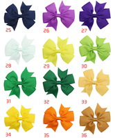 Vente en gros, promotion : Barrette à cheveux pour filles, 40 couleurs unies, en ruban côtelé de 3 pouces, avec nœud en queue d'aronde mignon, style européen-américain, motif floral pour bébé