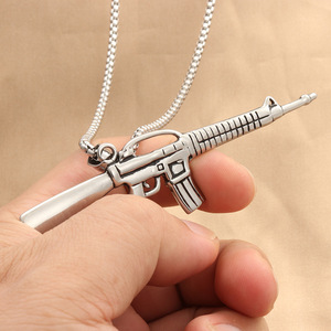 Collar con Colgante de Rifle de Acero Inoxidable, Estilo Punk Retro para Hombre, 280342 - Product Image 4