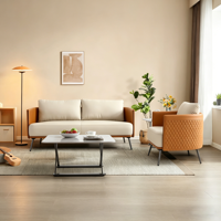 Ensemble de canapés de bureau modulaires en cuir, design moderne et luxueux, pour zone de négociation et d'éveil, usage administratif