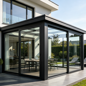 Véranda résidentielle moderne Senfey 4 saisons à <span class=keywords><strong>toit</strong></span> <span class=keywords><strong>plat</strong></span>, résistante aux intempéries, en aluminium, double vitrage trempé Low-E, insonorisée - Product Image 3