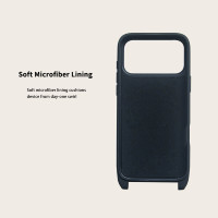 Casing HP Kulit Selempang Grosir 2025 dengan Dompet, Casing HP Kulit Pebble dengan Tali untuk iPhone Seri 17