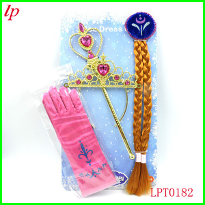Ensemble couronne, bâton et tresses de reine des neiges LPT0180, coiffe en résine plastique pour déguisement enfant - Product Image 3