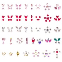 Kit de Bijoux Dentaires DIY : Décorations en Cristal, Adhésif Métallique, Formes Assorties, Boîte de Couleurs Modèle X-YR-Y