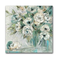Peinture moderne faite à la main de fleurs blanches Art mural pour le salon SOA Arts Peinture à l'huile personnalisée Toile décorative pour la maison en gros