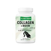 Comprimés de collagène premium 6000MG, complément de collagène hydrolysé pour la peau, les cheveux et les ongles, formule enrichie en vitamine C