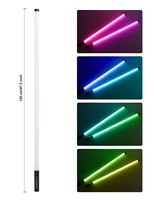 Entrega DDP desde Almacén en la UE, Paquete de 4 Tubos de Luz LED RGB de 4 pies con Batería, Soporte para Barra de Luz de Neón para Estudio de Video, Fiestas, DJ, Iluminación de Escenario