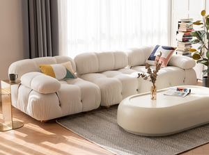 Canapé en tissu Ario Fleece pour petit appartement, salon, style minimaliste, module modulable, ensemble de canapés de détente - Product Image 4