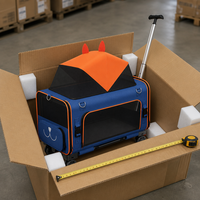 Sac de transport pour animaux YAOYUE PTB02C en Oxford 600D, 2-en-1, avec chariot en aluminium détachable et grande fenêtre en maille pour chiens et chats jusqu'à 7 kg