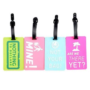Custom Travel Luggage Tag Silicone and Baggage Identification <b>Labels</b> ID Silicone Tag for Bag Suitcase <b>Name</b> Sticker - Product Image 1