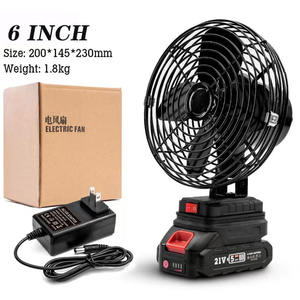Ventilateur électrique portable 21V à batterie au lithium industrielle avec moteur sans balais, construction en acier allié pour usage domestique et en camping - Product Image 1