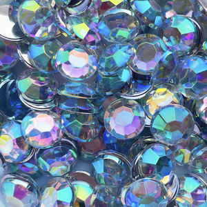 Hot 5mm-14mm Cristal AB Acrylique Rond <span class=keywords><strong>Strass</strong></span> Dos Plat <span class=keywords><strong>Strass</strong></span> Cristal Pierres - Product Image 3