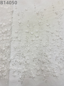 Bán buôn Đen appliques chuỗi <span class=keywords><strong>3D</strong></span> Floral <span class=keywords><strong>Net</strong></span> ren vải long lanh hạt thêu ren vải - Product Image 6