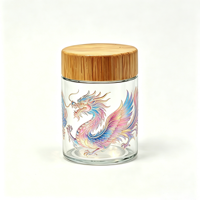 Bocaux en verre avec couvercles à vis résistants aux enfants, en plastique, bambou, bois d'acacia, impression sérigraphique, décalcomanie, 2oz, 3oz, 4oz, 60ml, 120ml