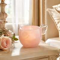 Porte-bougie en verre artisanal élégant et écologique, décoration de fête pour la maison et la chambre